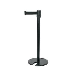 Poteau de délimitation pied Ø35cm sangle noir 200cm - WAS Germany - noir inox 2915 604_0