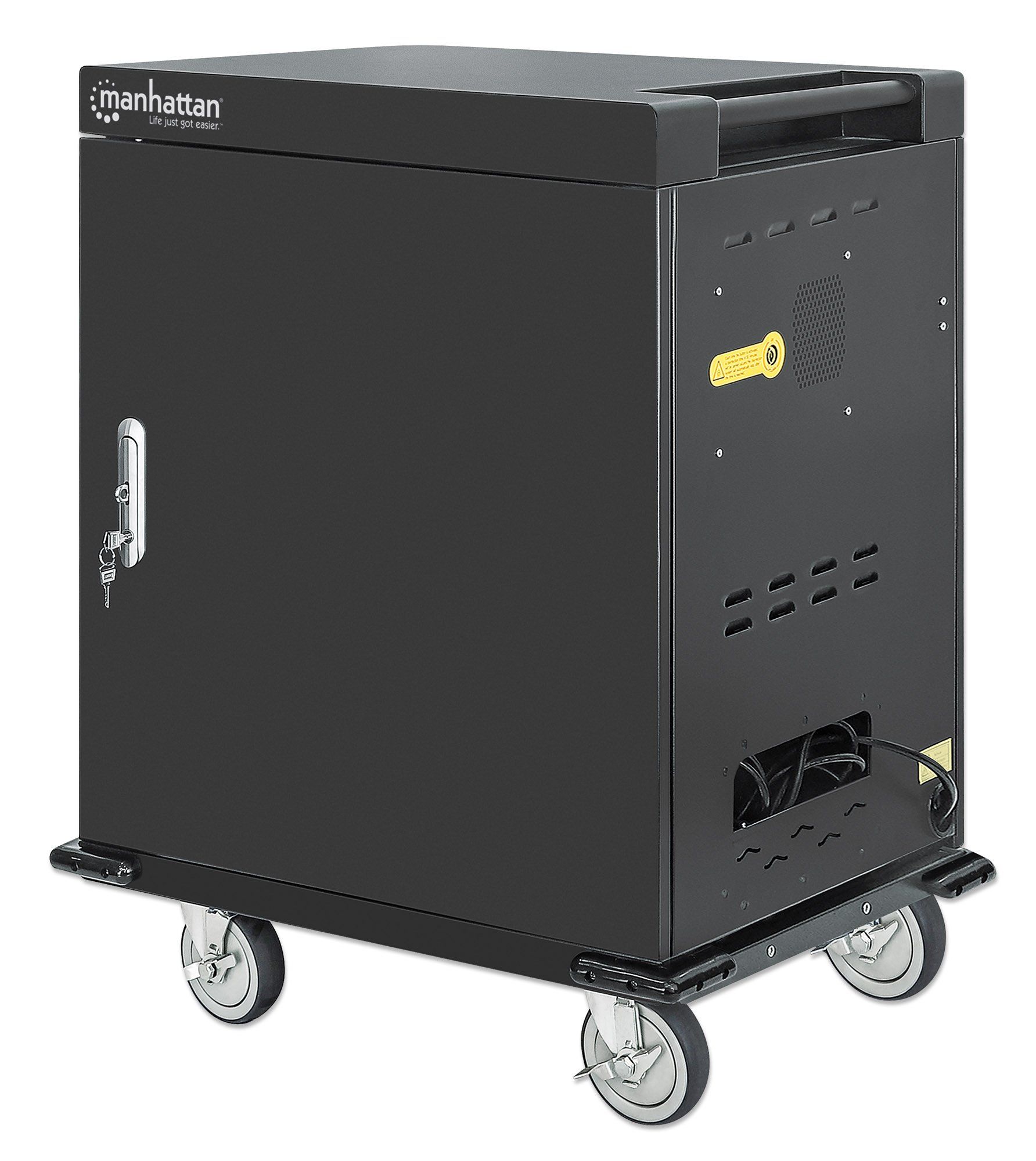 180313 - Chariot multimédia Manhattan avec 32 ports USB-A, 32 prises AC et LED UVC de désinfection_0