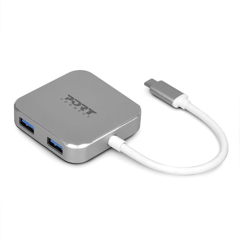 PORT DESIGNS 900123 - Hub USB 3.2 Gen 1 (3.1 Gen 1) Type-C - 4 ports - Gris - 5000 Mbit/s_0