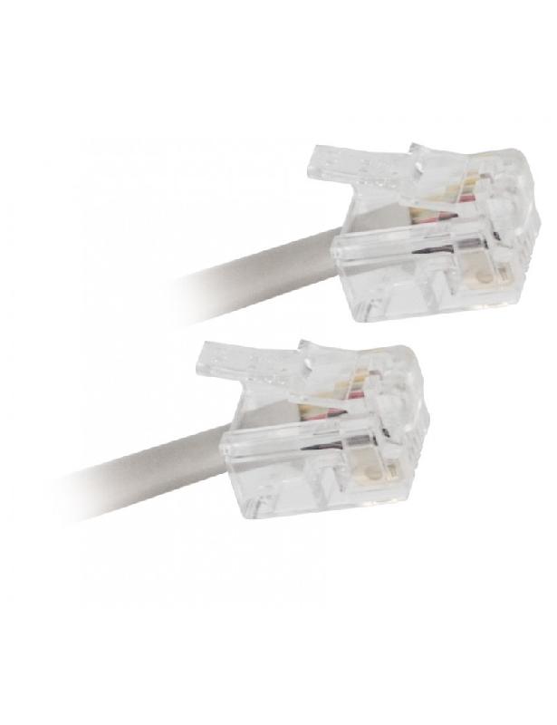 570842 - Cordon ADSL RJ11 mâle/mâle blanc 10m - APM pour connexion filtre ADSL à modem_0