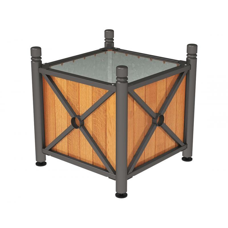Bac à palmier Province en acier et bois exotique - 80 cm - 10 coloris disponibles_0