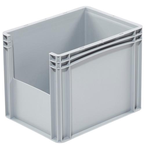 Bac de rangement avec ouverture Norme Europe 400 x 300 x 320 mm Gris - Réf : BAC159BE4332020_0