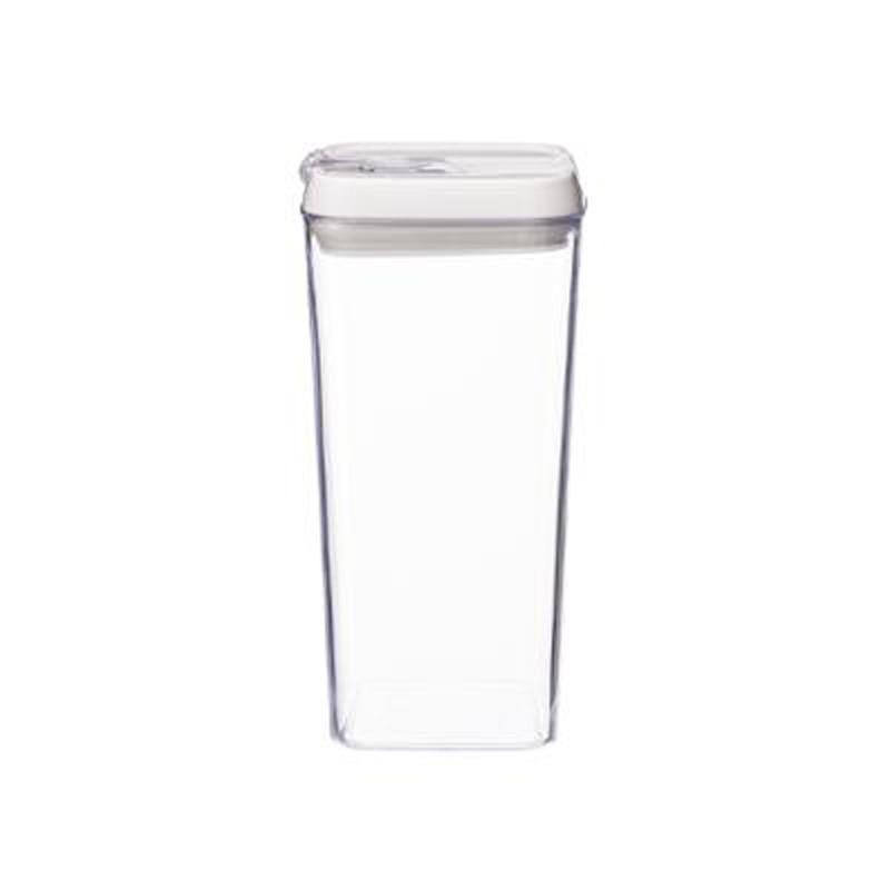 Bocal en plastique carré Oslo 1,2L transparent - hermétique et pratique - Paris Prix_0