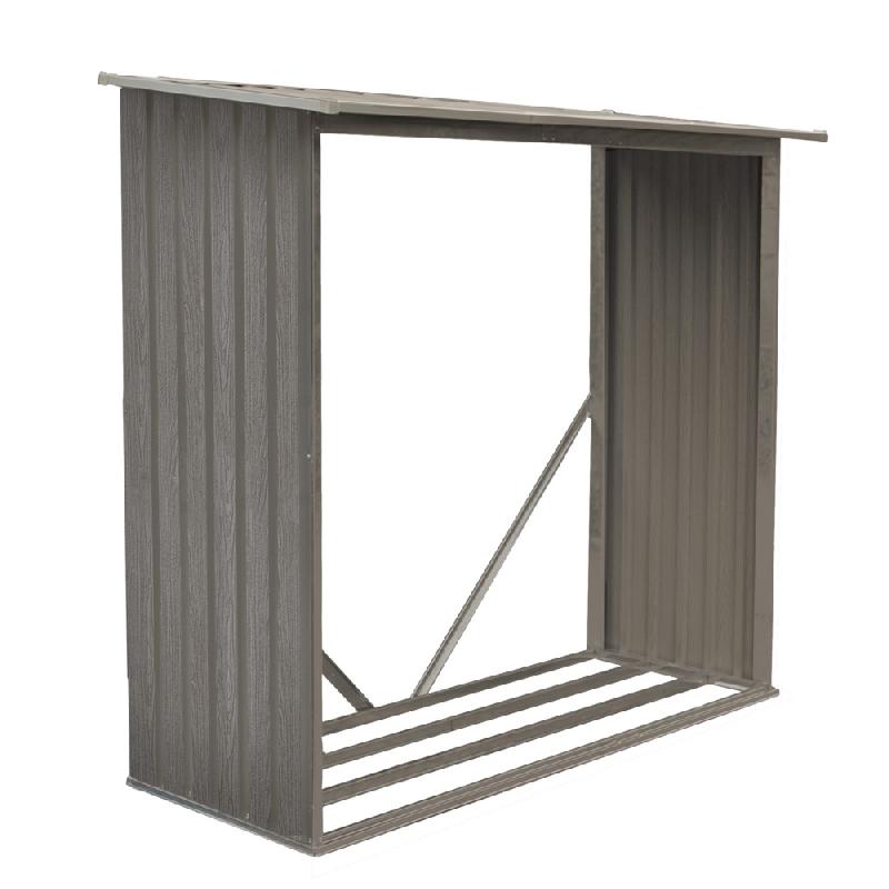Bûcher métal gris - 1,37 m² - abri de jardin_0