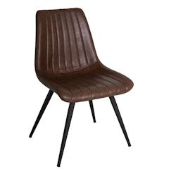 Chaise rétro dark brown - marron multi-matériau CS1616_0