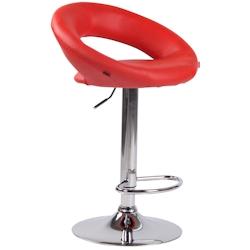 CLP Tabouret de bar Olinda en similicuir Rouge/Chrome - rouge polyester 312893_0