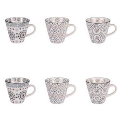 Coffret de 6 tasses Nelson 17 cl -  Gris Rond Grès Table Passion 10x cm - gris Grès 3106232384721_0