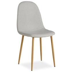 Décoshop26 - Chaise de salle à manger cuisine confortable et moderne en tissu gris pieds métal aspect bois CDS06004 - gris 3000431469602_0
