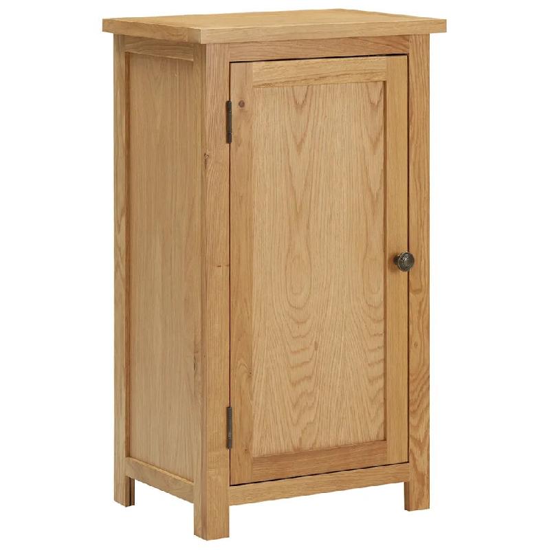 Helloshop26 - Armoire de rangement rustique bois de chêne massif 45 x 32 x 85 cm avec étagères pratiques en bois naturel 02_0046489 - Bois manufact_0
