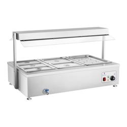 Helloshop26 - Bain marie 2900 watts 6 bacs GN - avec compartiment pour viande et robinet de vidange 14_0000562 - 3000167098985_0