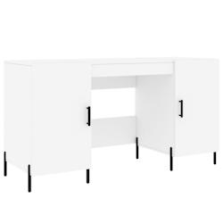 Helloshop26 - Bureau table poste de travail meuble d'ordinateur informatique étude 140 x 50 x 75 cm bois d'ingénierie blanc 02_0023517 - 3000214362182_0