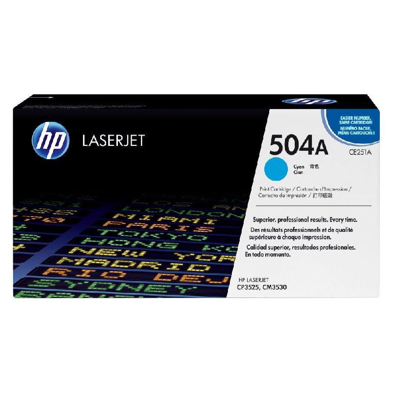 HEWLETT PACKARD TONER ORIGINAL 504A (CE251A) - COULEUR: CYAN