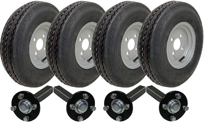 Kit remorque rapide à deux essieux 4.80/4.00 - 8 roues légales moyeu 400-8_0