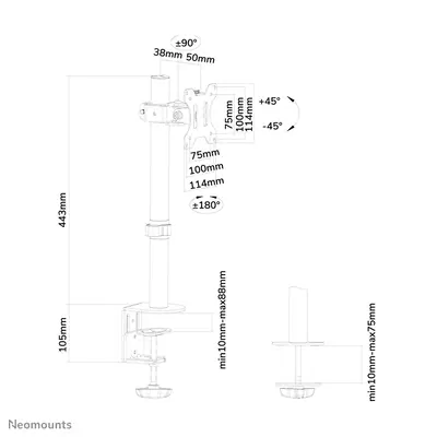 Neomounts FPMA-D510BLACK Support d'écran à  fixer 10-32