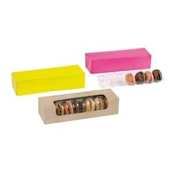Packnwood FHC - 250Pcs - Boite carton brun 7 macarons avec fenêtre PLA - 215x68x48mm - noir en carton 210MAC7PLA_0
