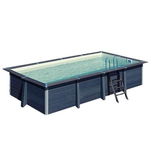 Piscine barfleur hors sol rectangulaire 20m² - composite pvc/chanvre - structure acier_0