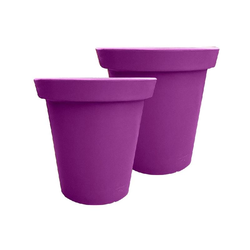 PLAST'UP ROTOMOULAGE Pot de fleurs rond xxl delight 75l- lot de 2 - VIOLET - violet 0637962080445_0