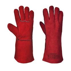 Portwest - Gants de soudeur en cuir croute de bovin rouge Rouge Taille 10 - rouge 5036146010271_0