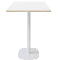 Restootab - Mange-debout 60x60cm - modèle Round pied blanc blanc chants bois - blanc Bois manufacturé 3760371513888_0