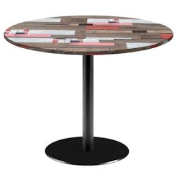 Restootab - Table Ø120cm - modèle Rome bois redden wood - marron fonte 3760371519552_0