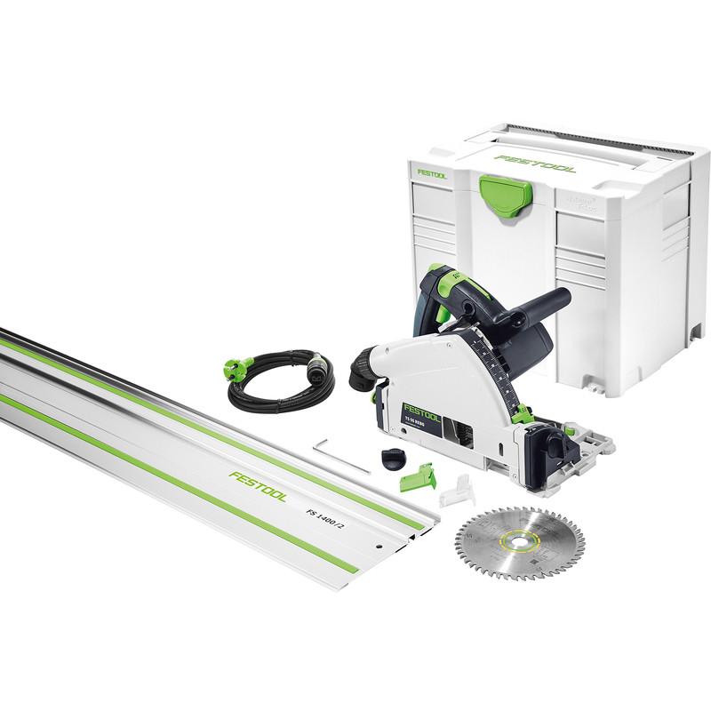 SCIE CIRCULAIRE PLONGEANTE FESTOOL TS 55 REBQ PLUS FS + 1 RAIL 1200W Ø160MM