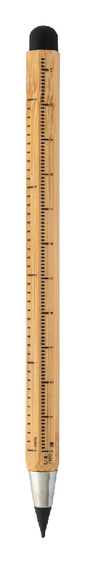 Stylo sans encre longue durée en bambou avec règle 11 cm et stylet en alliage métallique_0