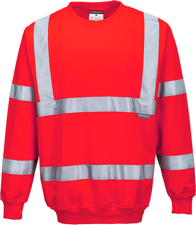 Sweat-shirt haute-visibilité rouge b303, xl_0