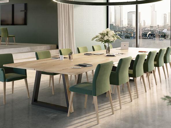 Table de réunion Javari XL - en chêne massif - Mobitec - jusqu'à 6 mètres de long_0