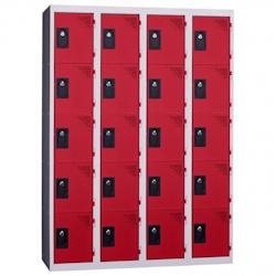 Vestiaire multicases  4 colonnes x 5 cases - Rouge - Largeur 120cm - PROVOST - rouge acier 207001552_0
