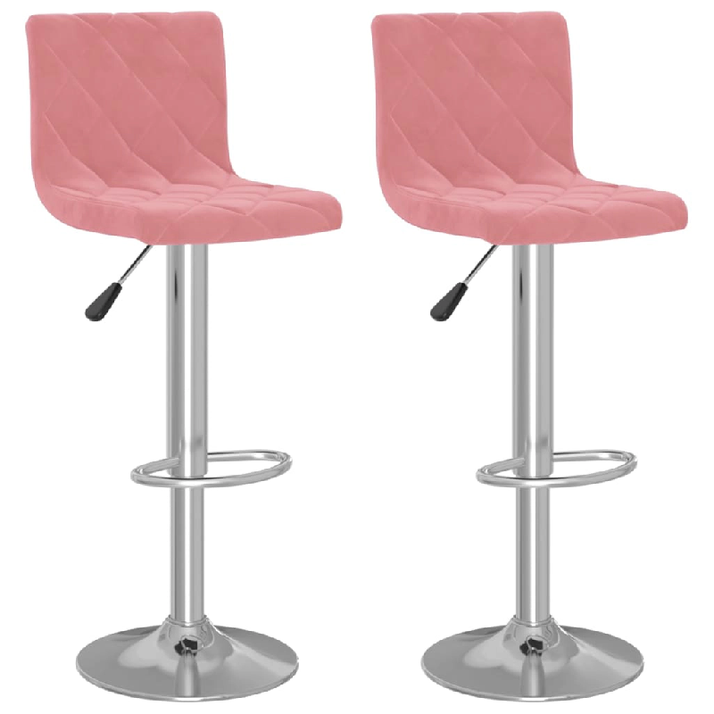 VidaXL Tabourets De Bar Lot De 2 Rose Velours - rose 333692_0