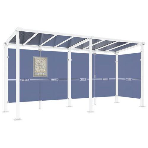 ABRI BUS MILAN 5 M - 1 BARDAGE LATÉRAL - BLANC 9010 - PROCITY