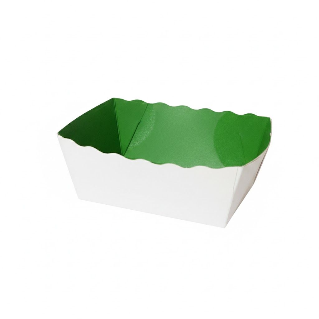 Barquette Carton Vert/Blanc 250g - Sans Impression - Lot de 500_0