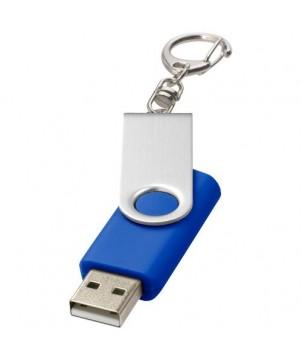 CLÉ USB ROTATIVE AVEC PORTE-CLÉS 8 GB - BLEU ROYAL - CLÉS USB PUBLICITAIRES PERSONNALISÉES