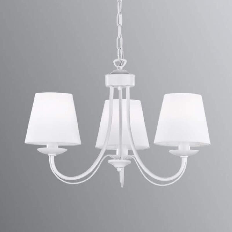 TRIO LIGHTING CORTEZ - LUSTRE AVEC ABAT-JOUR BLANCS