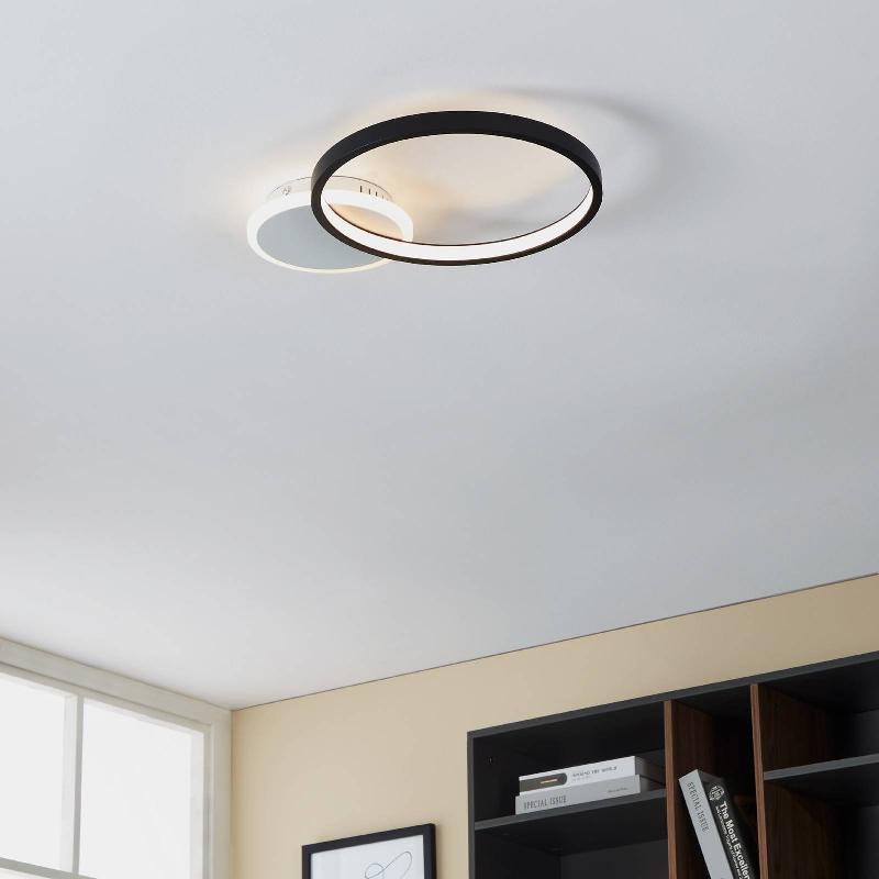 EGLO PLAFONNIER LED GAFARES, NOIR ALU 41 CM TÉLÉCOMMANDE CCT