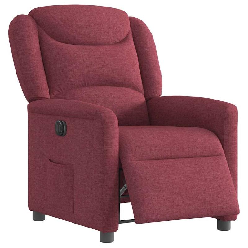 Fauteuil inclinable électrique Rouge bordeaux Tissu Modèle Xervella - 8721102961595_0