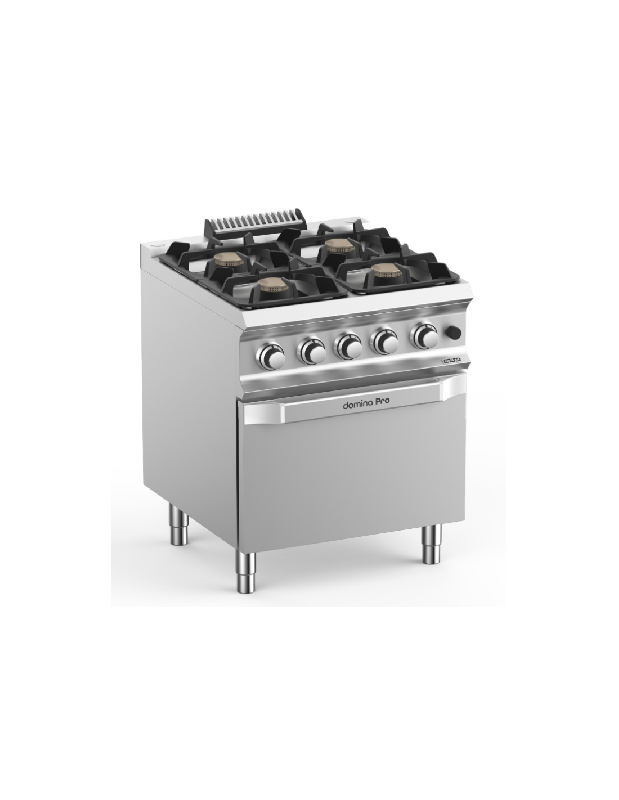 Fourneau 4 feux gaz - 7 Kw sur four électrique GN 2/1 - Acier inoxydable - IPX5 - MBM - Gamme DOMINA PRO 700_0