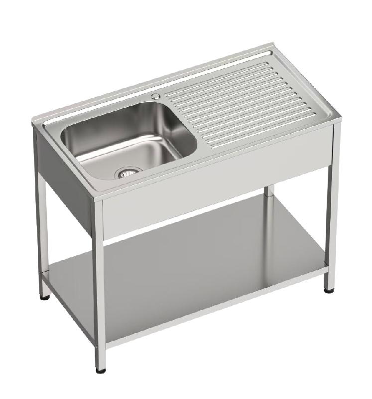 Gasfrit- Evier sous plan 1 bac et 1 égouttoir industriel inox 800 x 500 x 850 mm - inox GF3203_0
