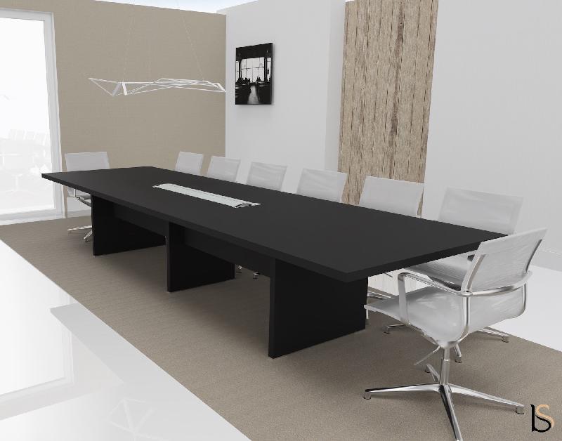 Grande table de réunion rectangulaire TAK - Mobel Linea. - Oui, 400, Noir_0