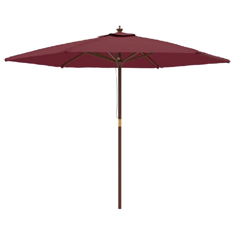 Helloshop26 - Parasol de jardin avec mât en bois rouge 299 x 240 cm bordeaux 02_0008349 - rouge Bambou 3000446247769_0