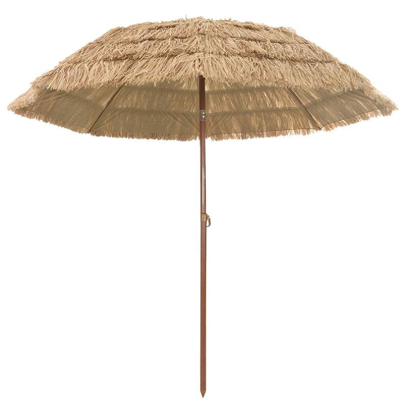 Helloshop26 - Parasol de jardin rond réglable inclinaison 255 x 255 x 255 cm en polypropylène naturel 02_0058866 - polyester 3000240822148_0