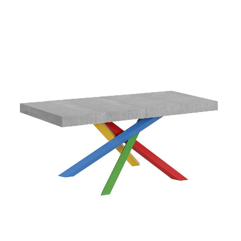 Itamoby Table Extensible 120/380X90 Cm Volantis Premium Pieds Béton Multicolore 4/B - gris 8050598907658_0