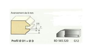 JEU DE 2 COUTEAUX PROFIL CHANFREIN DE 7MM AFNOR DESSOUS