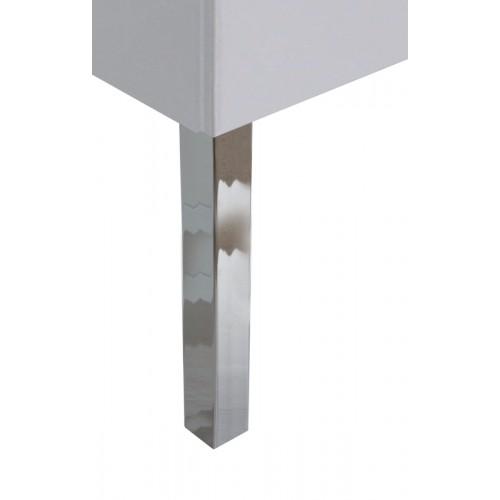 LOT DE 2 PIEDS DE MEUBLE CUBIQUES - CHROMÉ BRILLANT - LONGUEUR 250 MM NÉOVA
