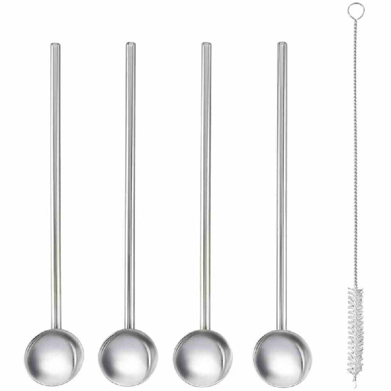 METALTEX Cuillère à cocktail Paille, set de 4 pièces - argenté inox M56274_0
