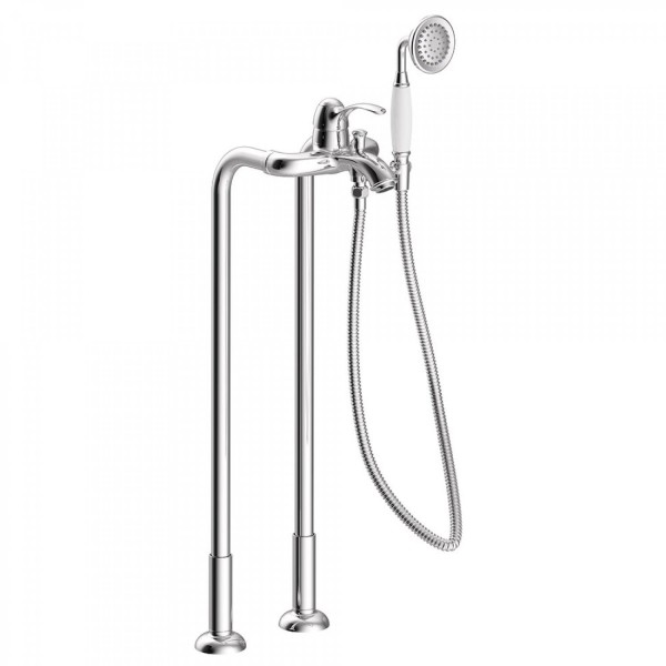 MITIGEUR BAIN AVEC PRISES D'EAU AU NIVEAU DU SOL. DOUCHETTE À MAIN ANTICALCAIRE. FLEXIBLE DOUBLE AGRAFAGE - TRES 24219402