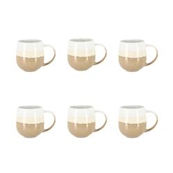 Novastyl - Lot 6 Mugs Riga Beige 44cl En Gres - 3256391026342_0