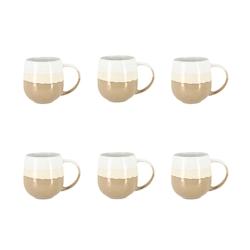 NOVASTYL - Lot 6 Mugs Riga Beige 44cl En Gres - 3256391026342_0