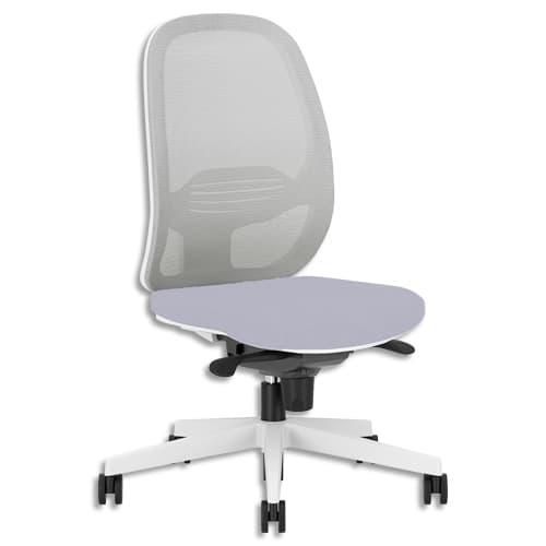 Siège Eggy - Assise tissu gris, dossier résille grise, mécanisme synchrone FS, accoudoirs réglables fournis - Design cocooning_0