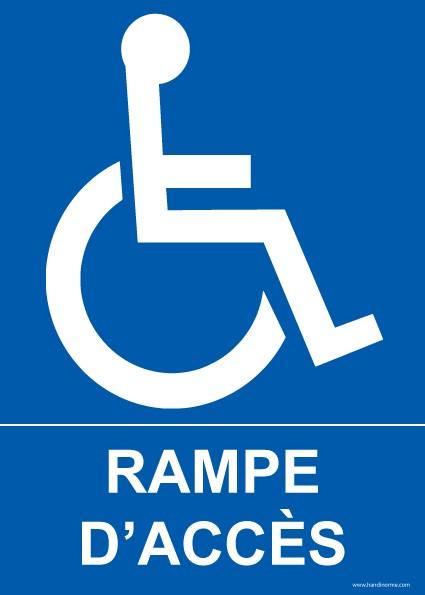 PANNEAU RAMPE D'ACCÈS AVEC PICTO PMR - 300 X 420 - PVC